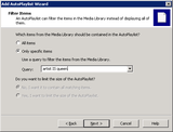 Add AutoPlaylist Wizard: Filter Items page